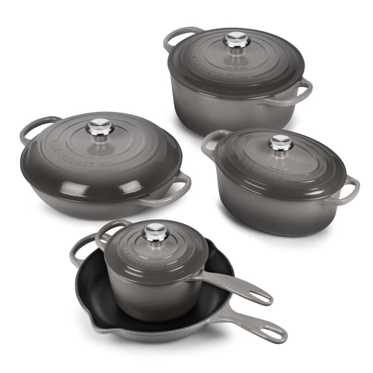 Le Creuset Signature Cast Iron 9 Piece Oyster Cast Iron Cookware Set