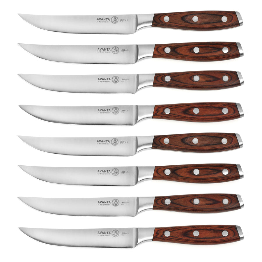 Messermeister Avanta Forged 8 Piece Steak Knife Set with Pakkawood Handles
