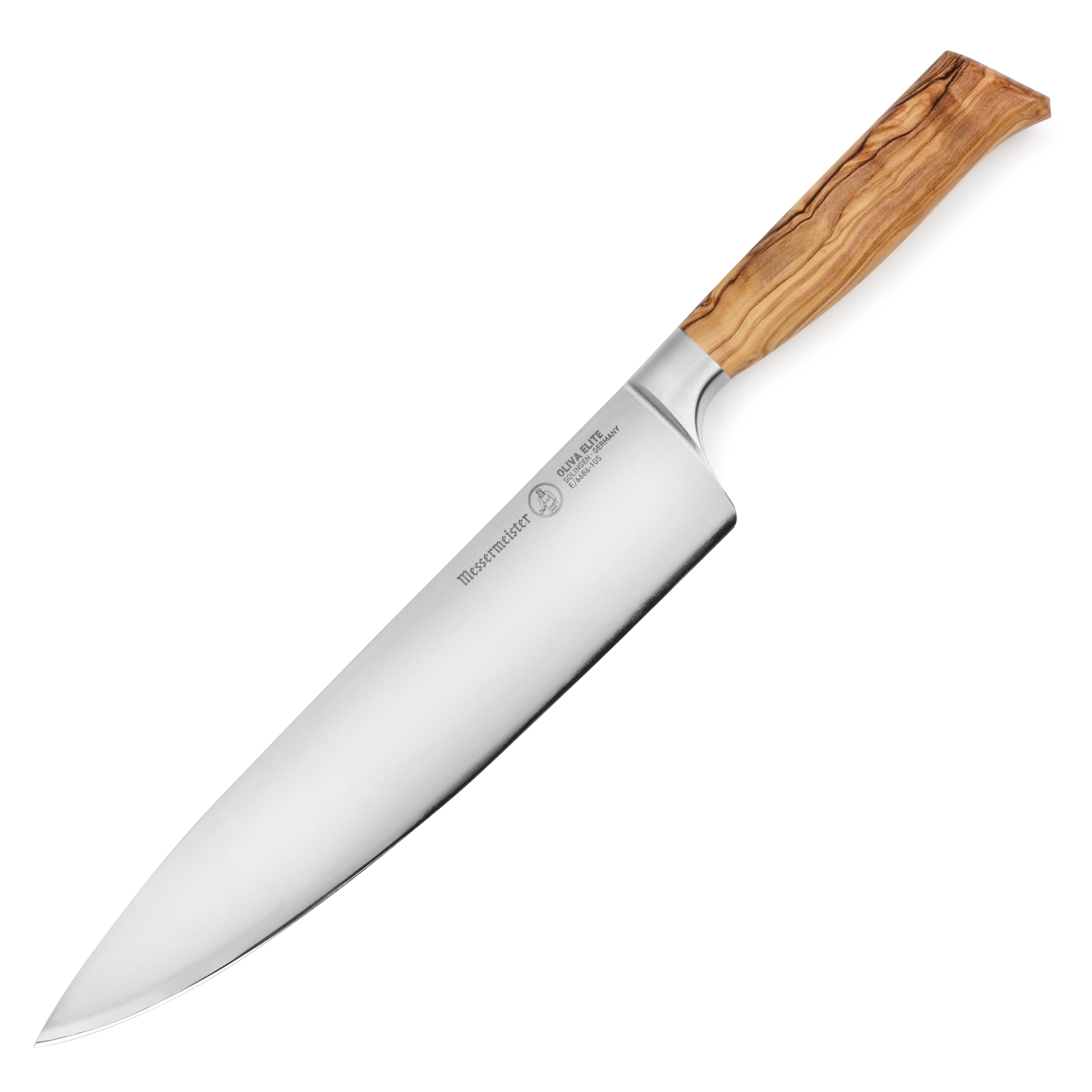 Messermeister Oliva Elite 10 Stealth Chef's / Cooks Knife w/ Olive Wood  Handle