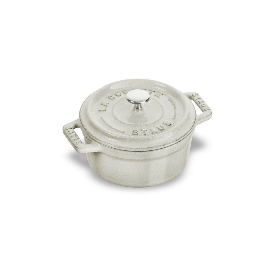 Staub 0.25-quart White Truffle Mini Round Dutch Oven
