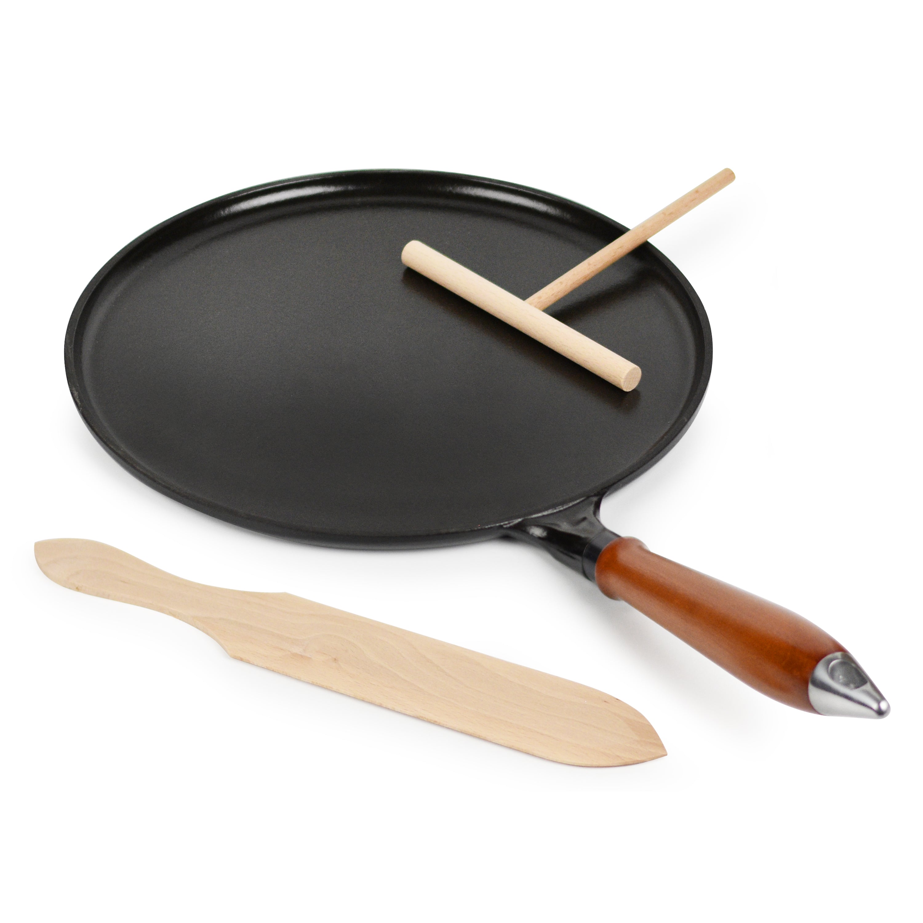 Staub cast iron crepe pan wooden handle