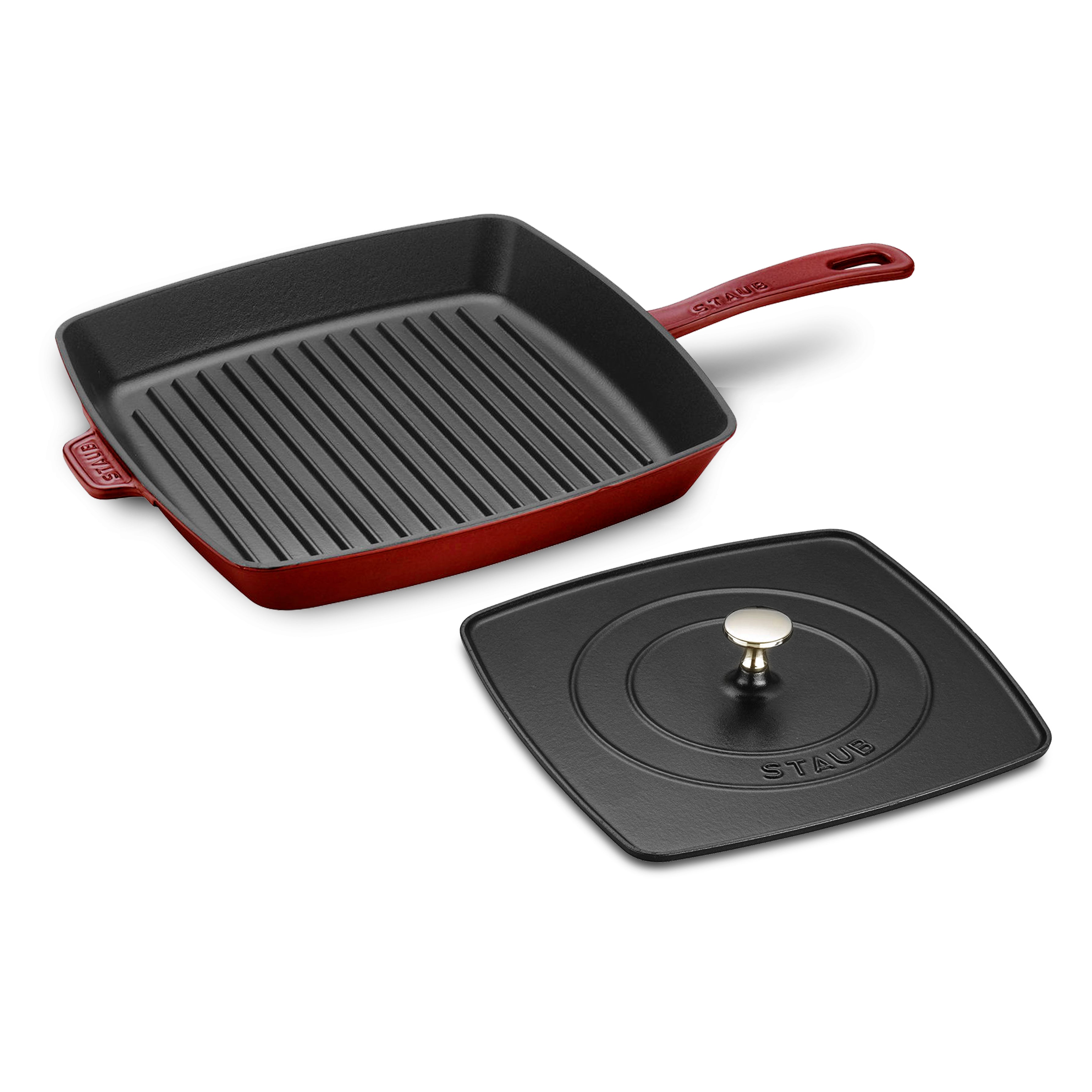 Staub France 12” Square Skillet Grill Pan Cast Iron