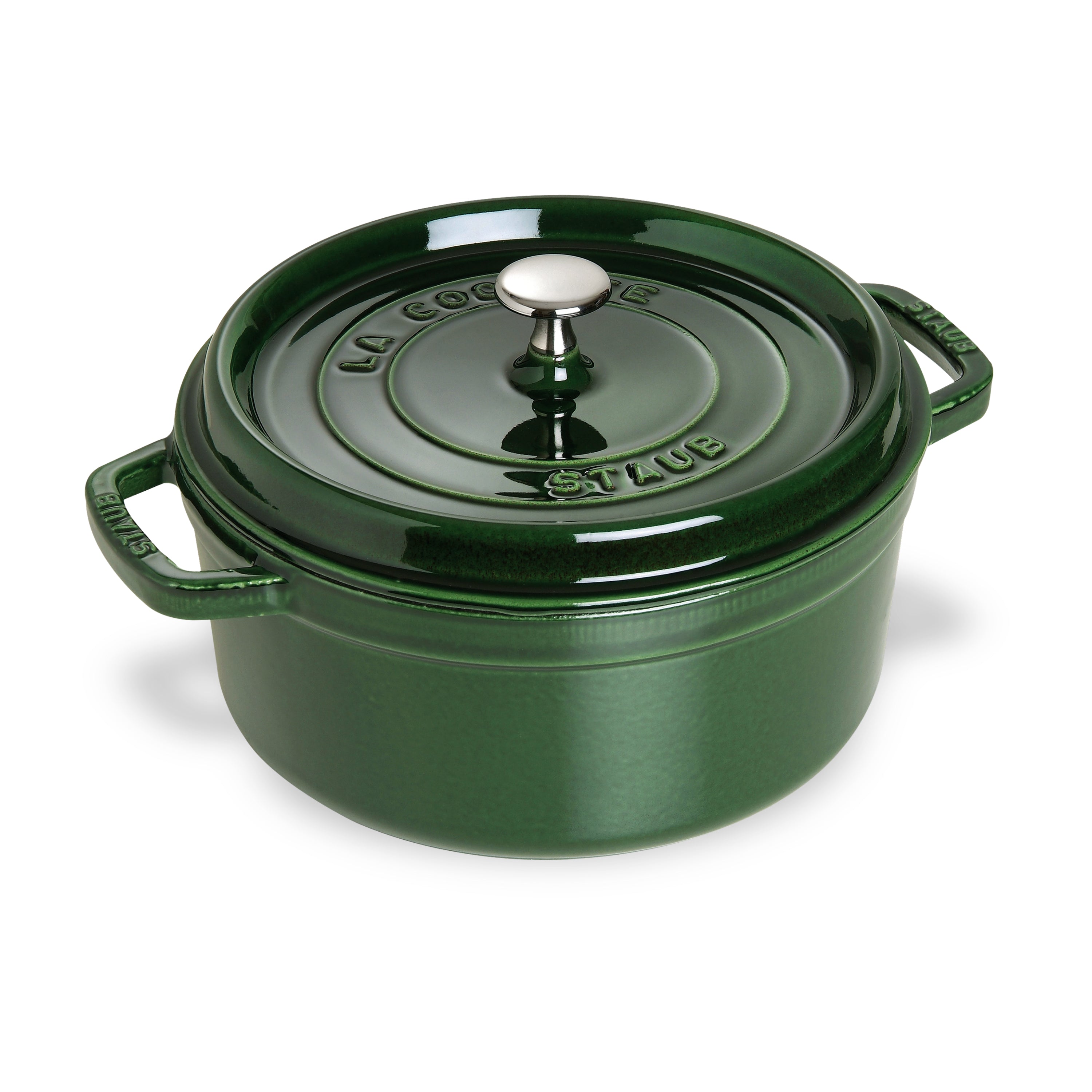 Staub Cast Iron - Round Cocottes 5.5 qt, Round, Cocotte, Basil