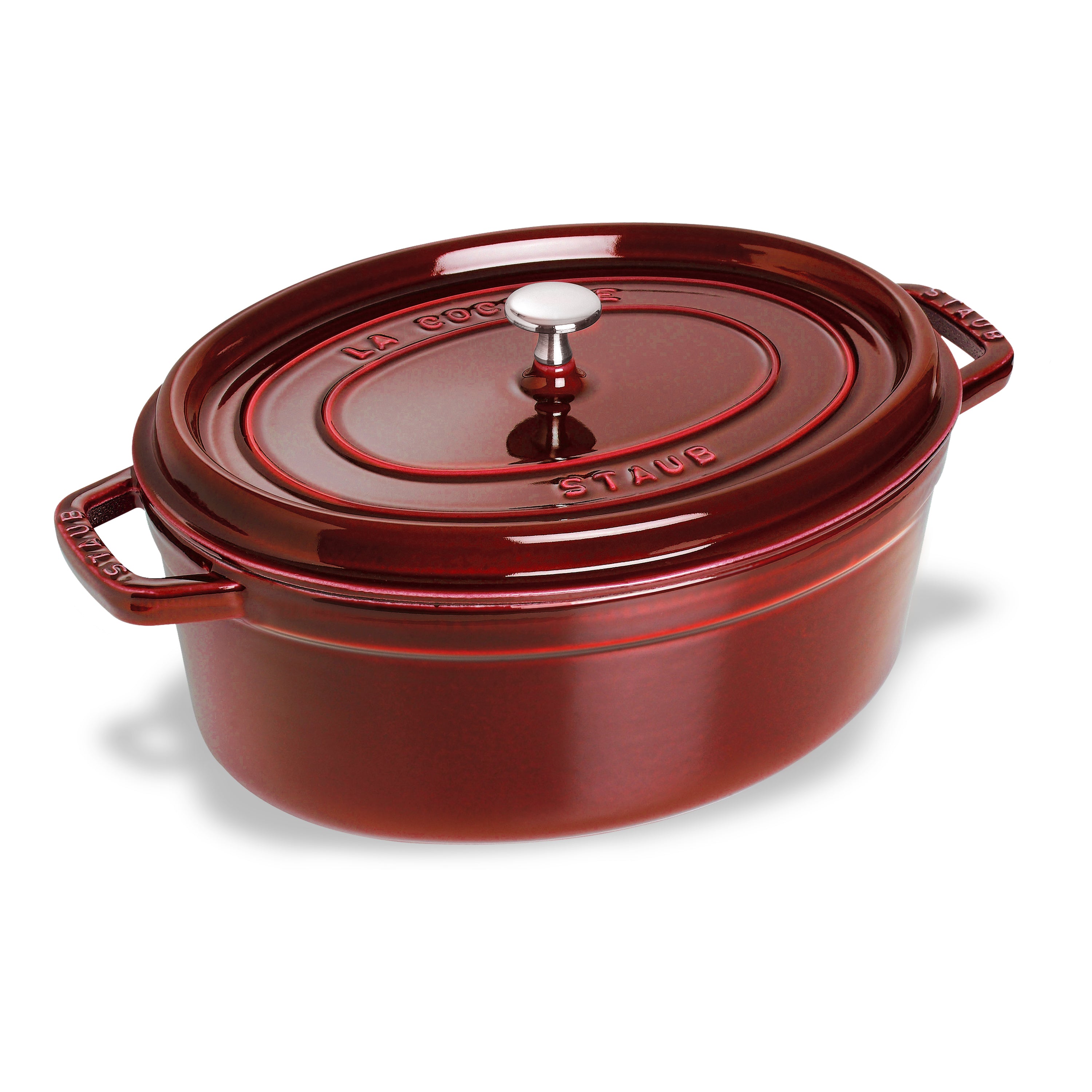 Staub Oval Dutch Oven - 7-qt Cast Iron Cocotte - Grenadine – Cutlery and  More