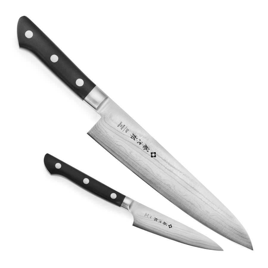 Tojiro DP Damascus 2 Piece Chef's & Paring Knife Set