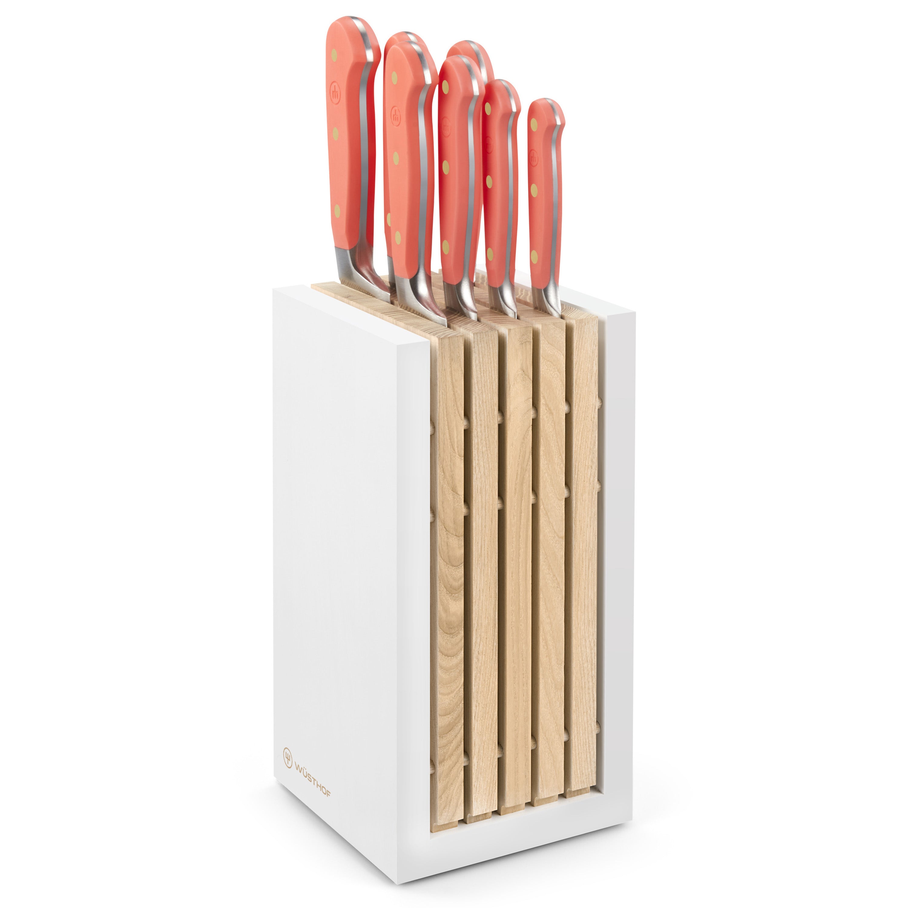 5Pc Knife Block Set, Stainless Steel, Pink