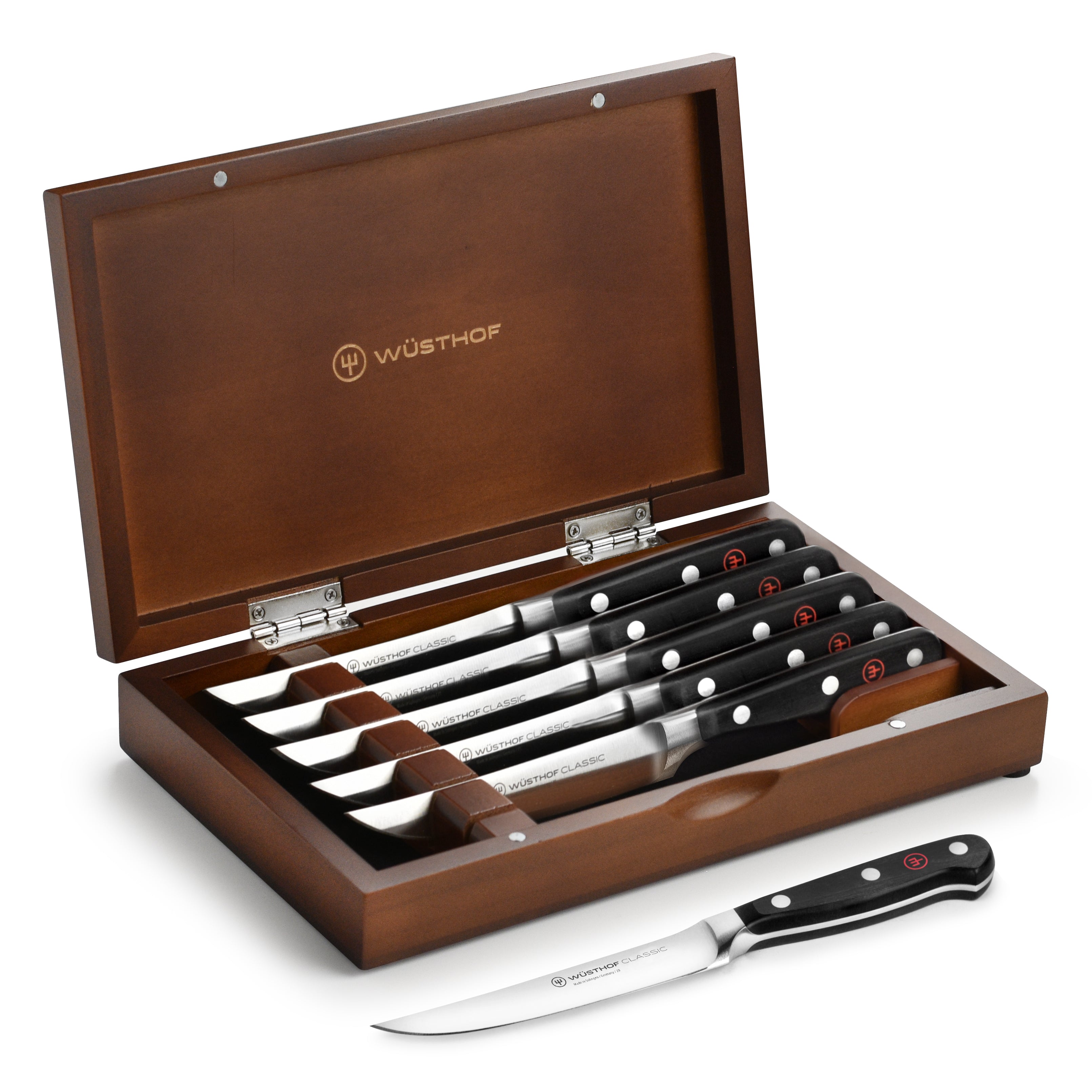 Wusthof Classic Six Piece Steak Set, One Size, Black, Stainless Steel