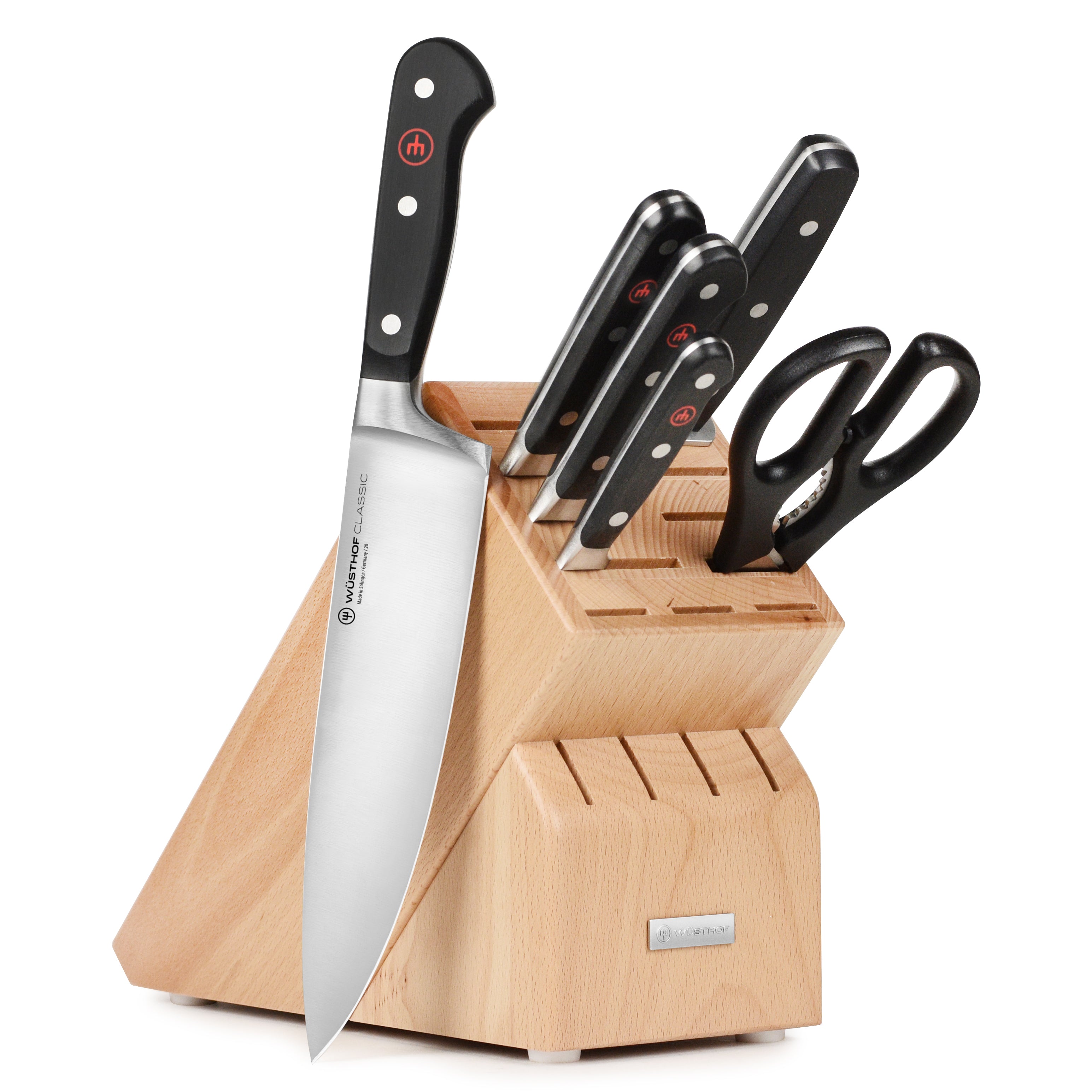 WÜSTHOF Classic White 7-Piece Knife Block Set with Bread Knife