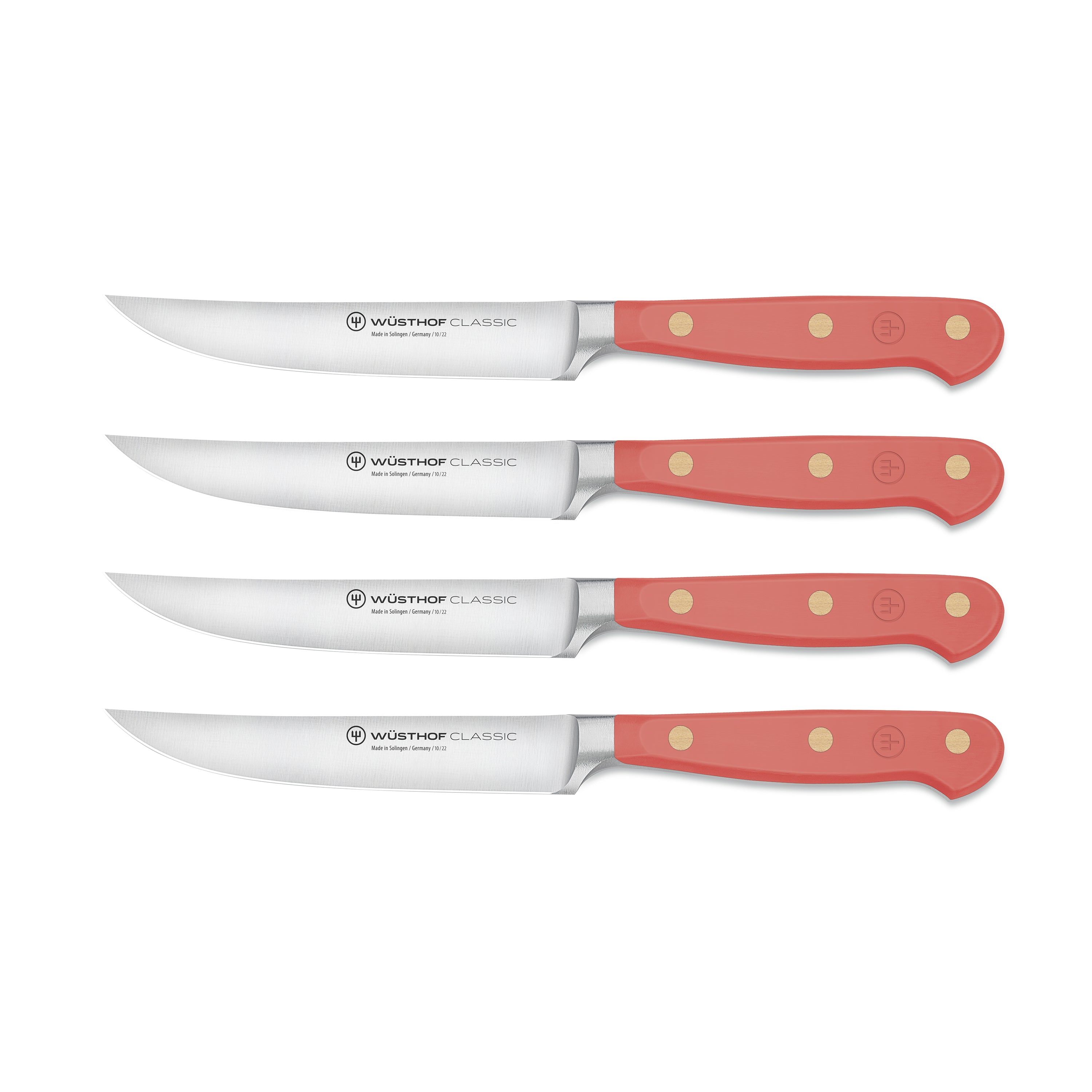 Wusthof Classic Steak Knife Set 4 Piece Coral Peach Cutlery and More