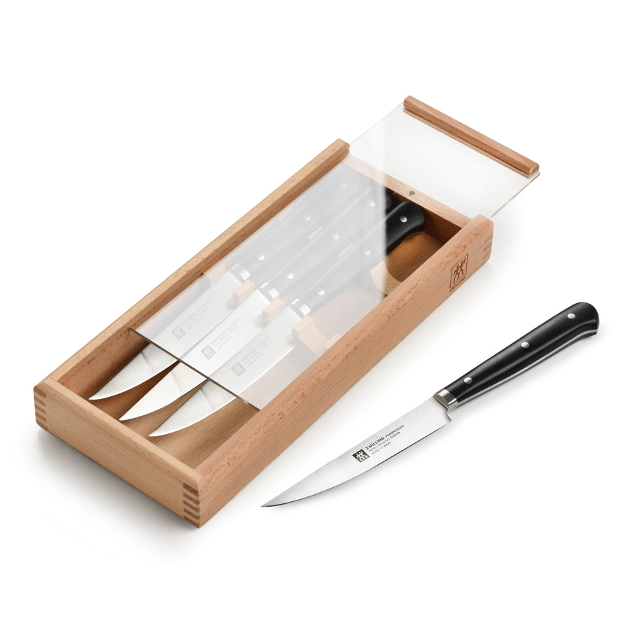 Zwilling 4 Piece Porterhouse Steak Knife Set with Wood Box