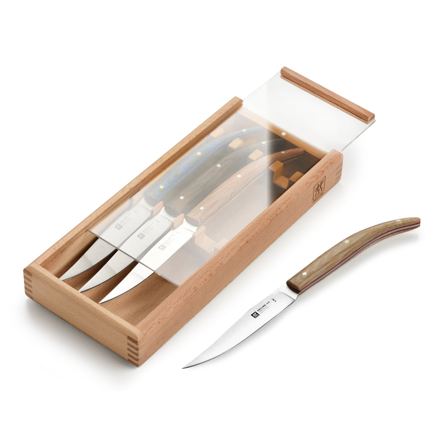 Zwilling 4 Piece Toro Steak Knife Set with Wood Gift Box