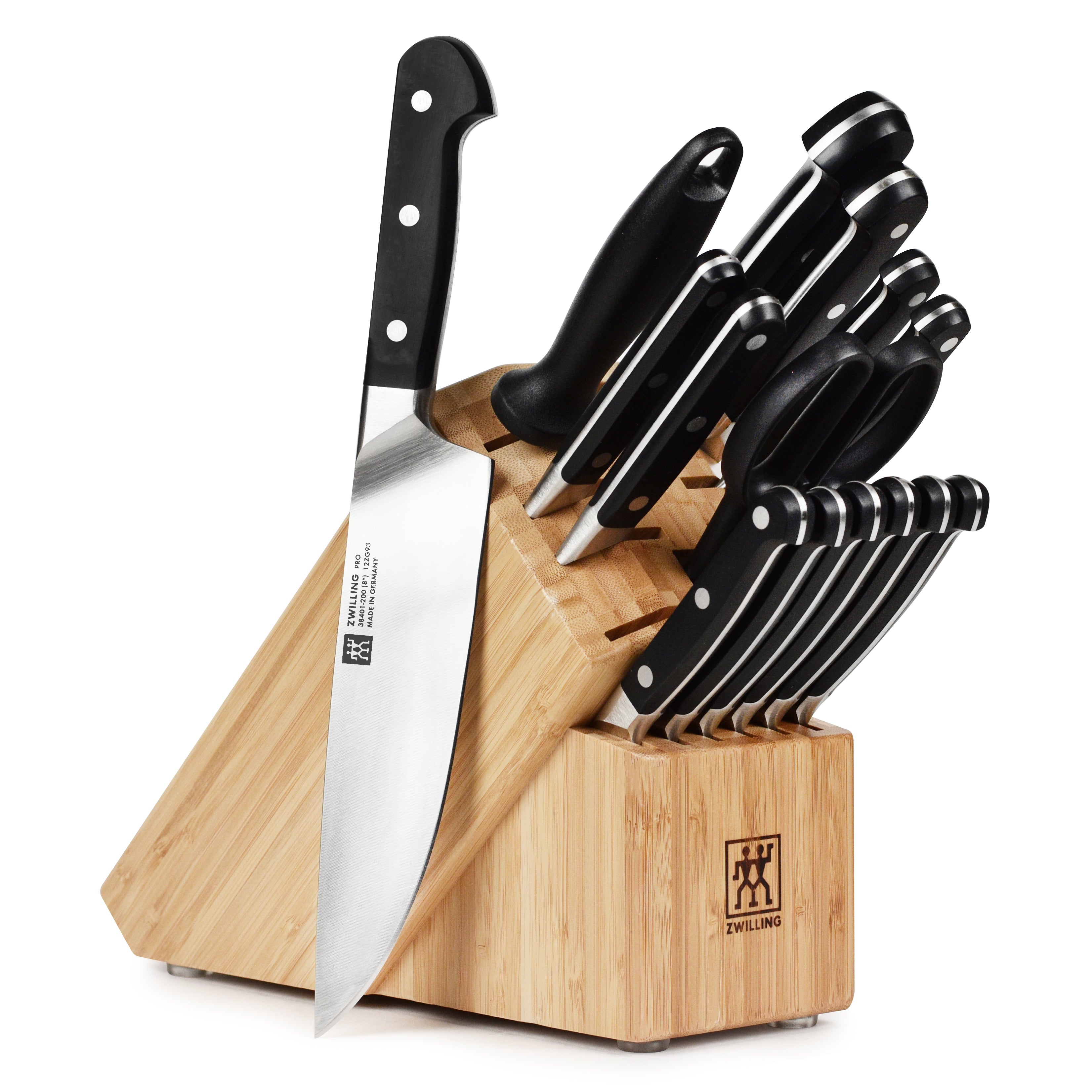 ZWILLING J.A. Henckels Pro 10-Piece Bamboo Block Knife Set +