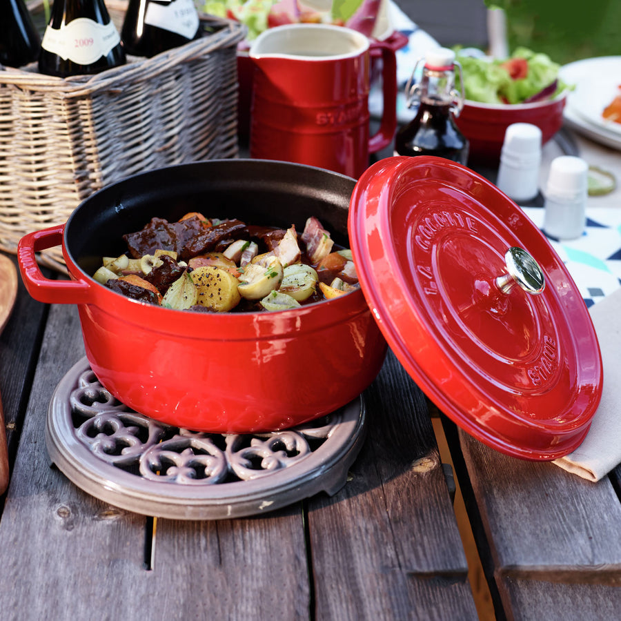 Staub Round French Cocotte, Cherry, 4 qt