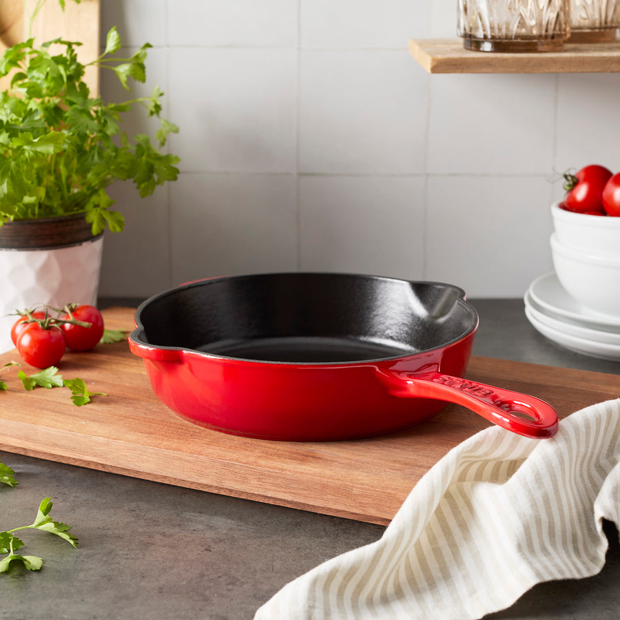 Staub 8.5" Cherry Red Cast Iron Deep Traditional Skillet