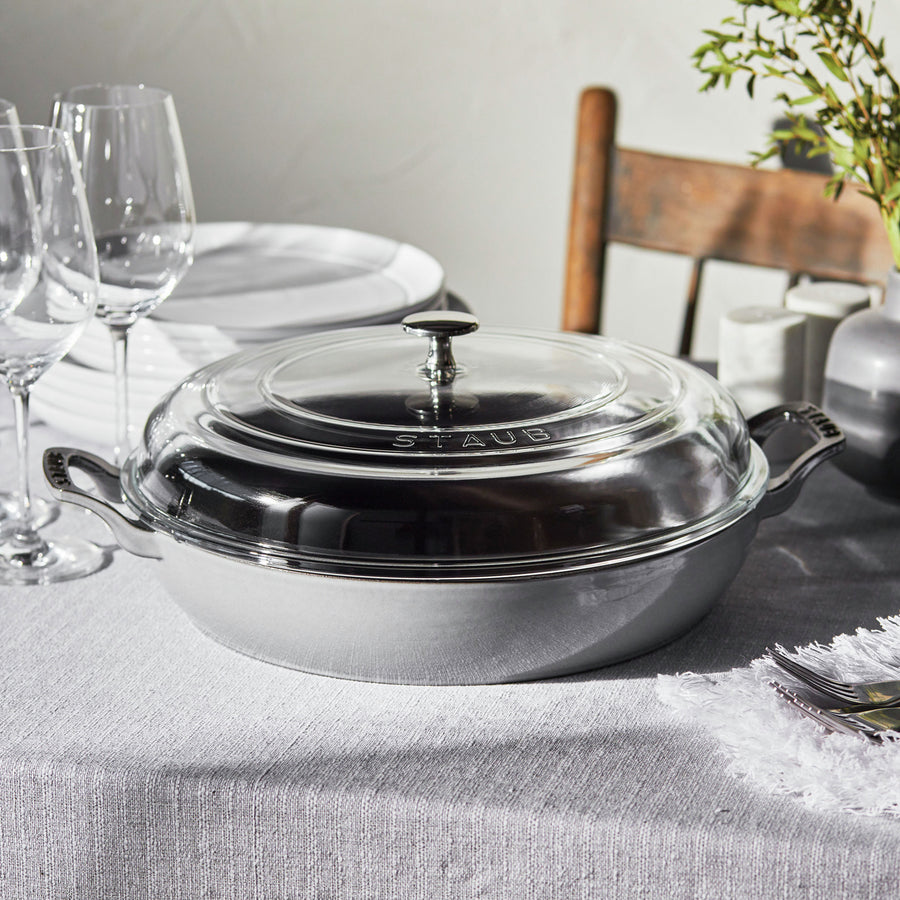 Staub 3.5-quart Graphite Gray Braiser with Glass Lid