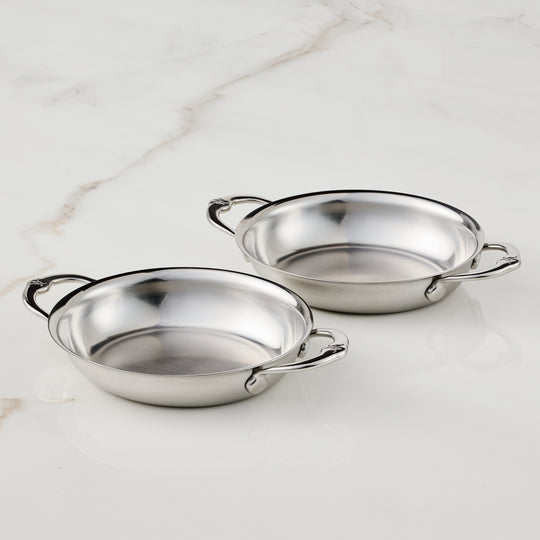 Hestan Tri-Ply 2-piece Oval Au Gratin Set, 6.5" x 5.5"