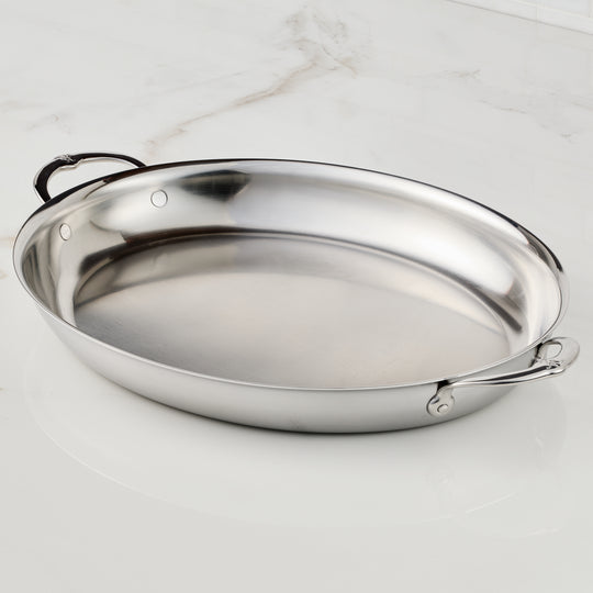 Hestan Tri-Ply Oval Roasting Pan, 17.5" x 9"