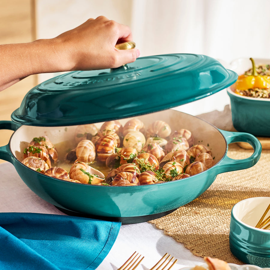 Le Creuset Braiser - 5-qt Cast Iron - Bleu Riviera – Cutlery and More