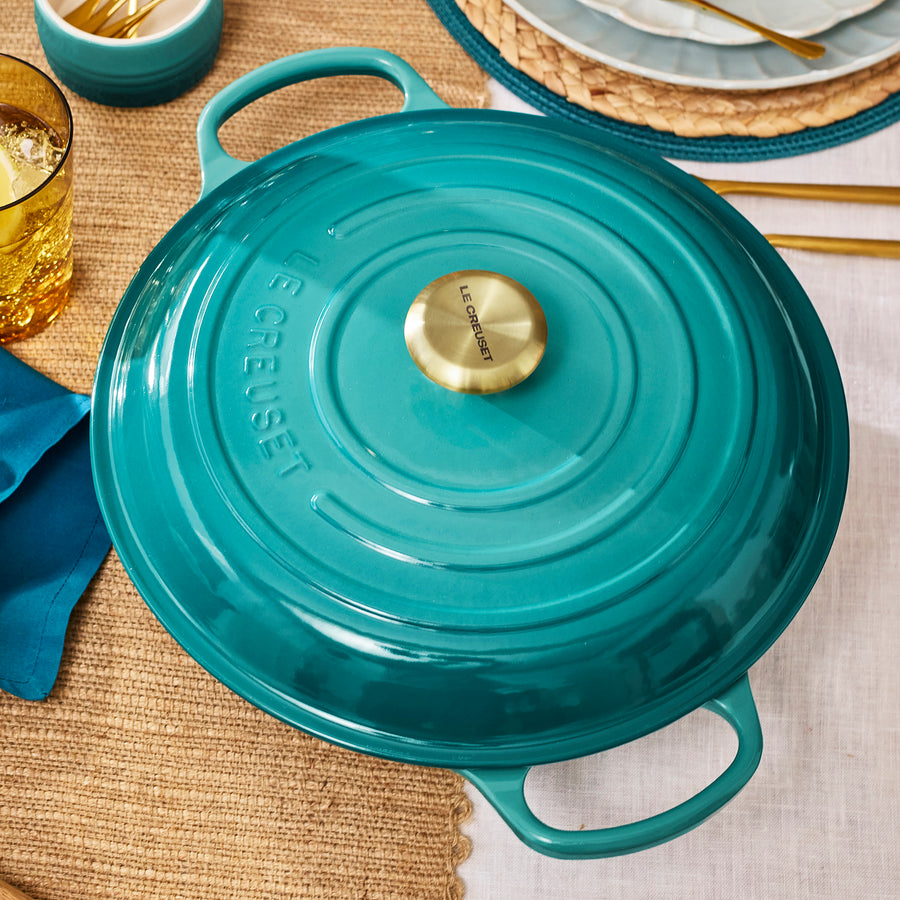 Le Creuset Braiser - 5-qt Cast Iron - Bleu Riviera – Cutlery and More