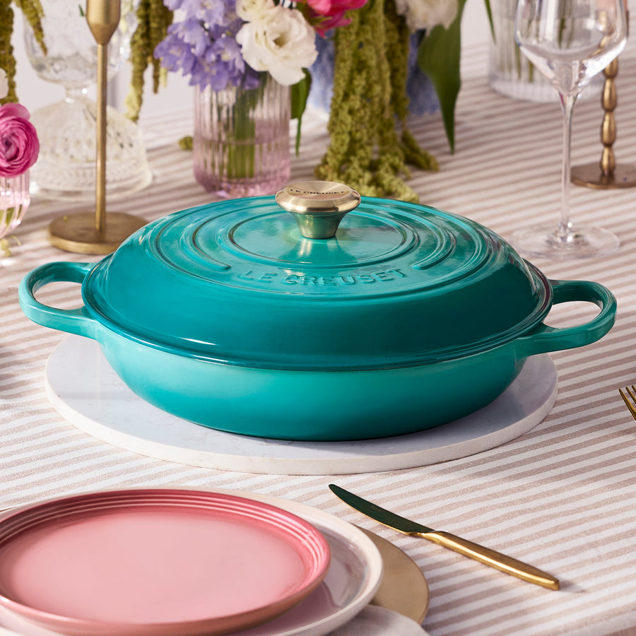 Le Creuset Braiser - 5-qt Cast Iron - Bleu Riviera – Cutlery and More