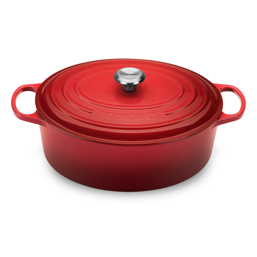 Le Creuset Oval Dutch Oven - 9.5-qt Cast Iron - Cherry Red – Cutlery and  More