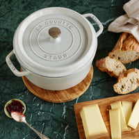 Staub Dutch Oven - 4-qt Cast Iron Cocotte - White Truffle