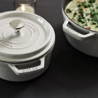 Staub Dutch Oven - 4-qt Cast Iron Cocotte - White Truffle
