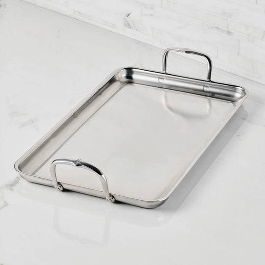 Hestan Tri-Ply Double Burner Griddle, 21" x 13"