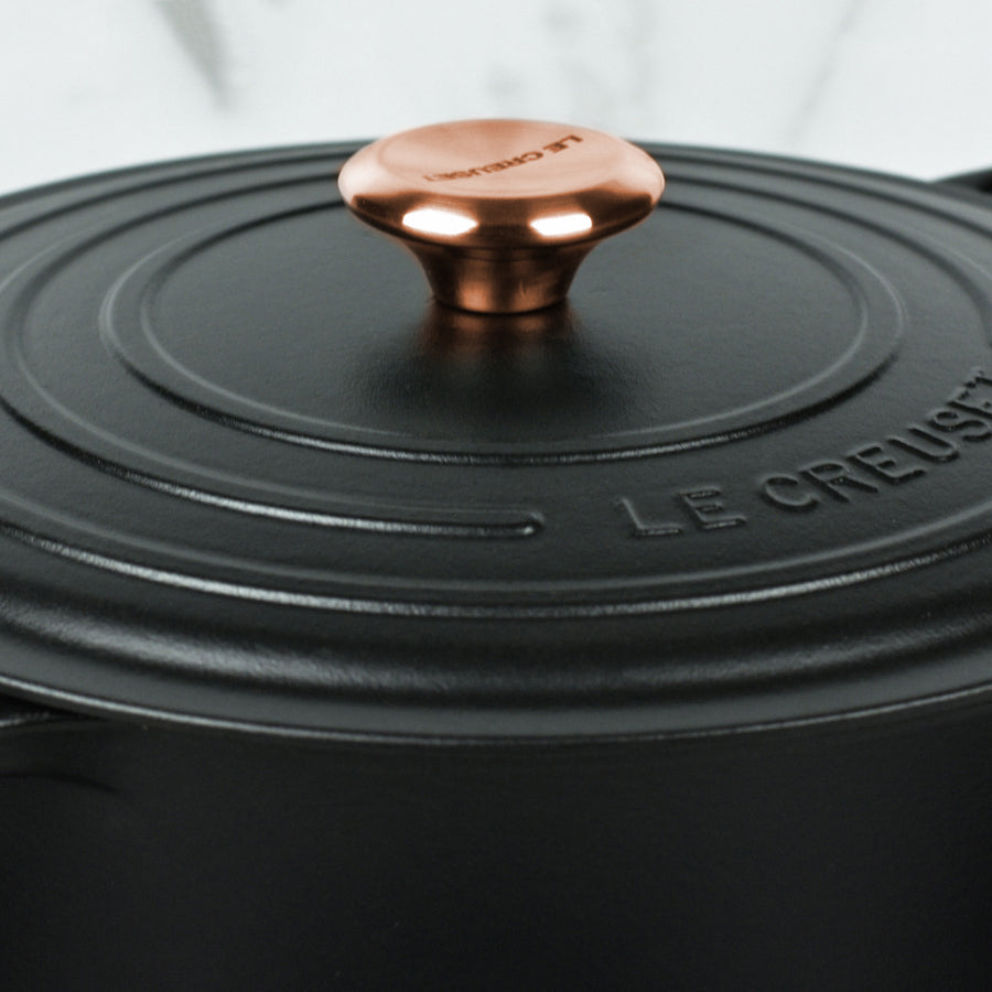 Le Creuset Signature Cast Iron 8-quart Licorice Oval Dutch Oven with Copper Knob