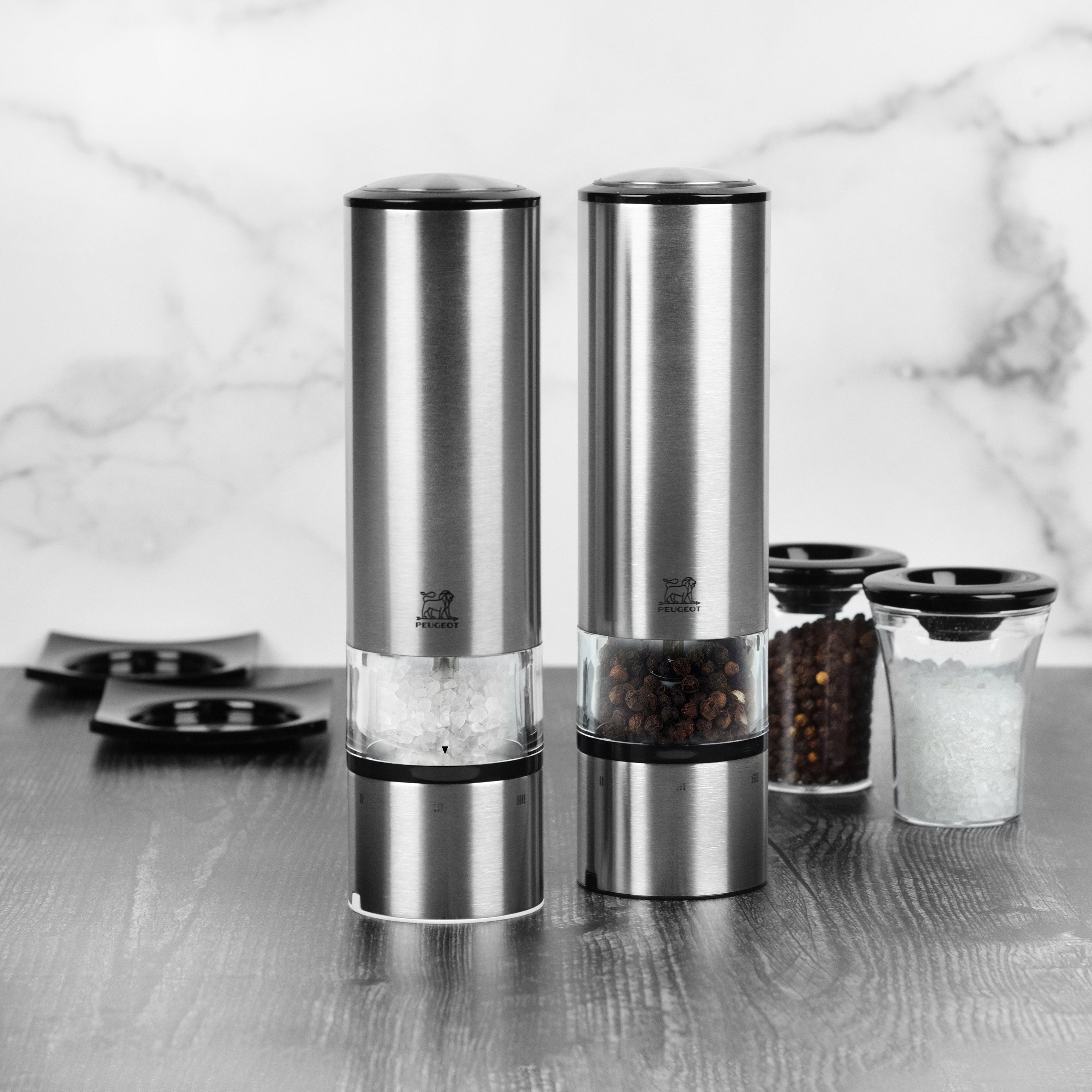 Peugeot Electric Salt & Pepper Mill Set - Elis Sense Stainless Steel