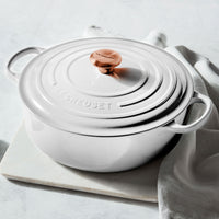 Le Creuset Cast Iron Dutch Oven - White with Copper, 6.75-qt