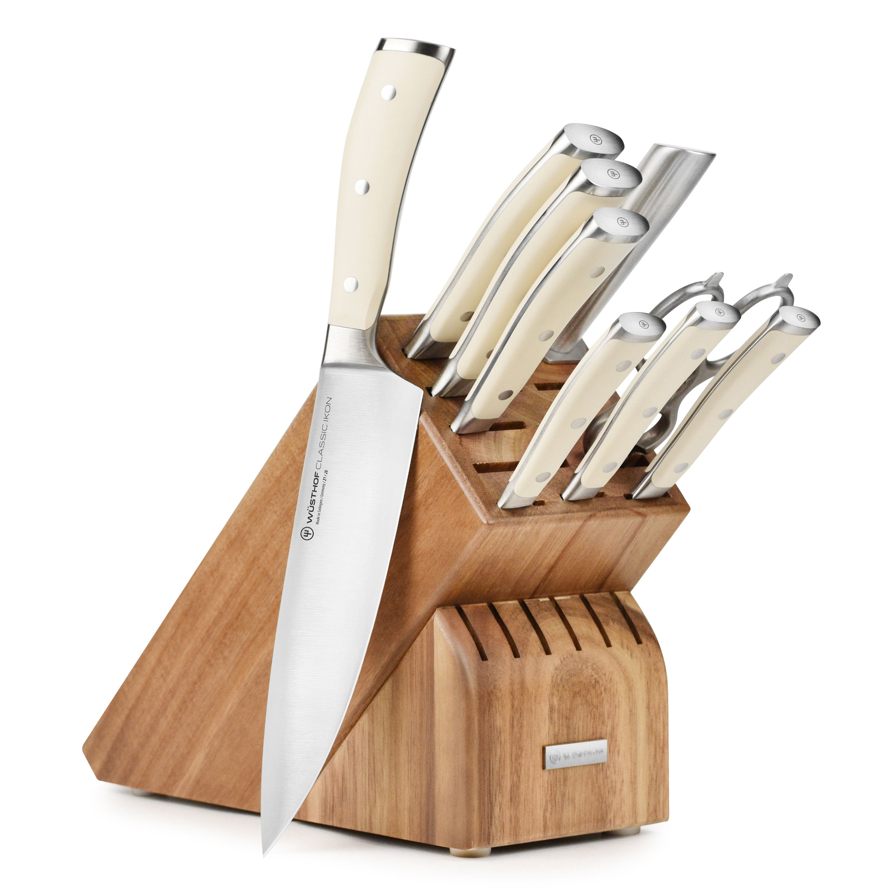 Wusthof Classic Ikon Creme 10 Piece Acacia Knife Block Set