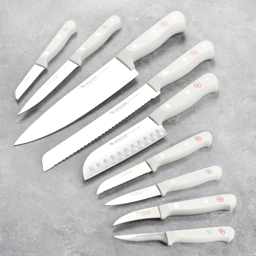 Wusthof Gourmet 16 Piece Acacia Knife Block Set with White Handles