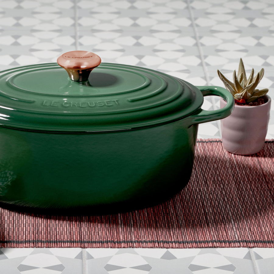 Le Creuset Signature Cast Iron 8-quart Artichaut Oval Dutch Oven with Copper Knob