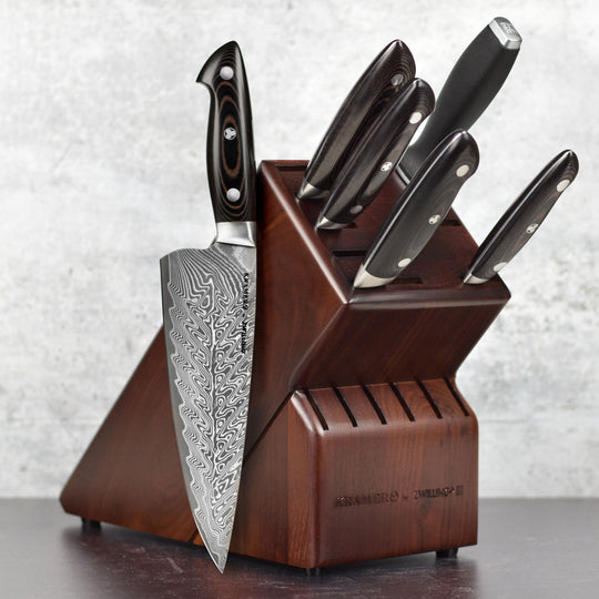 Kramer Stainless Damascus 7 Piece Knife Block Set