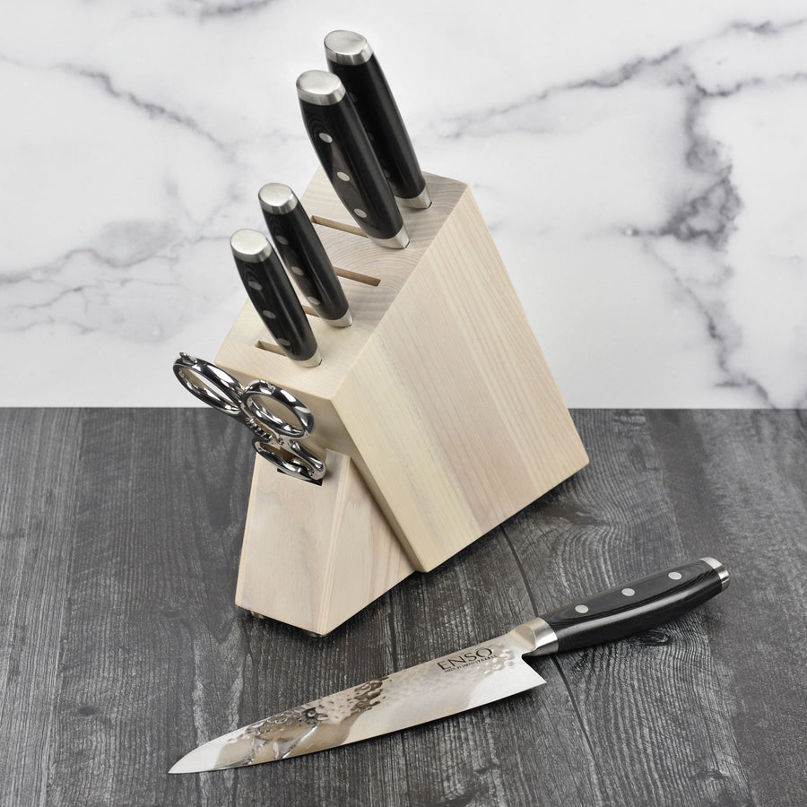 Enso HD 7 Piece Gray Ash Slim Knife Block Set