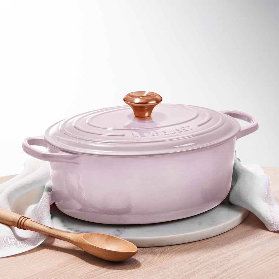 Le Creuset Signature Cast Iron 8-quart Shallot Oval Dutch Oven with Copper Knob