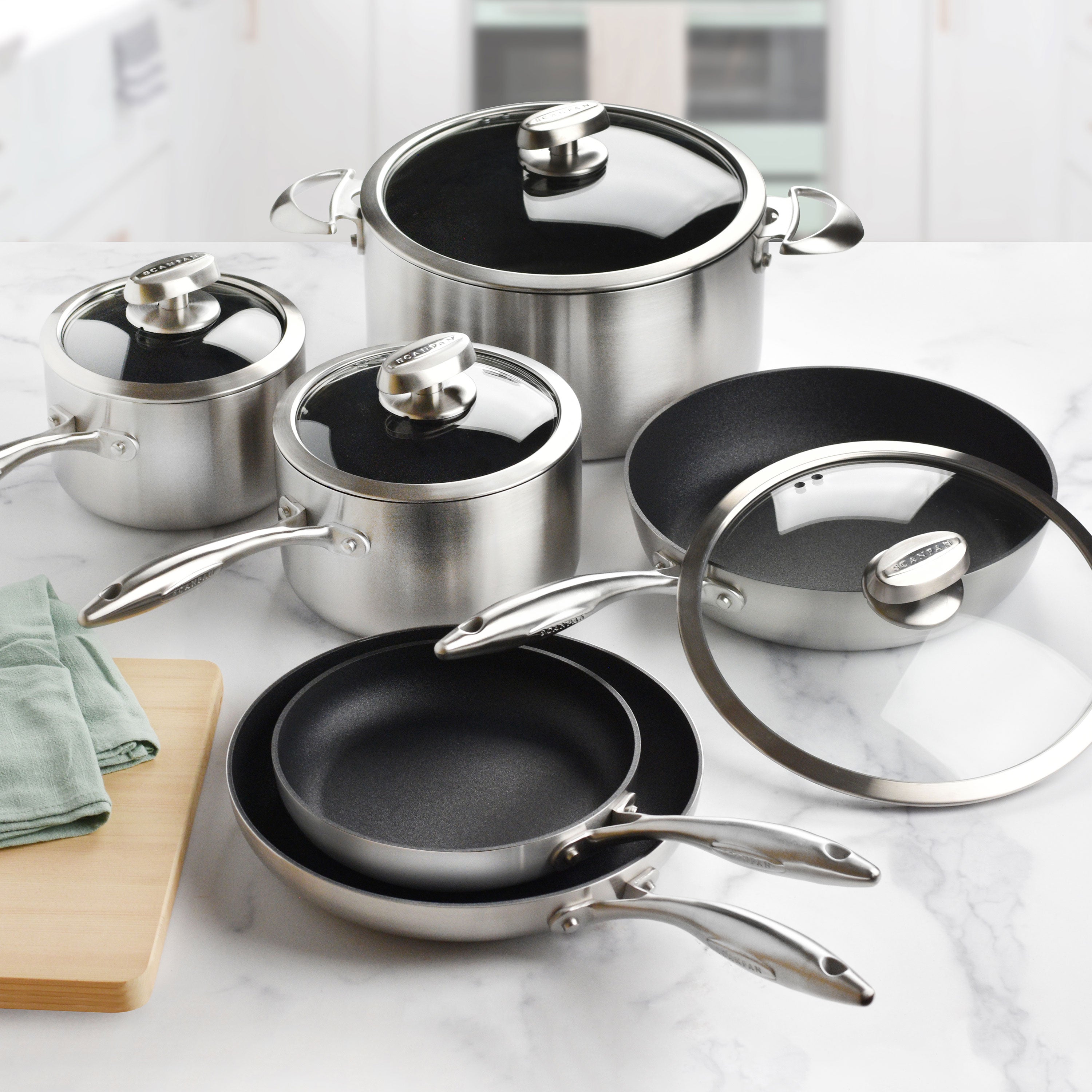 Scanpan CX+ Cookware Set - 10 Piece Stainless Steel Nonstick