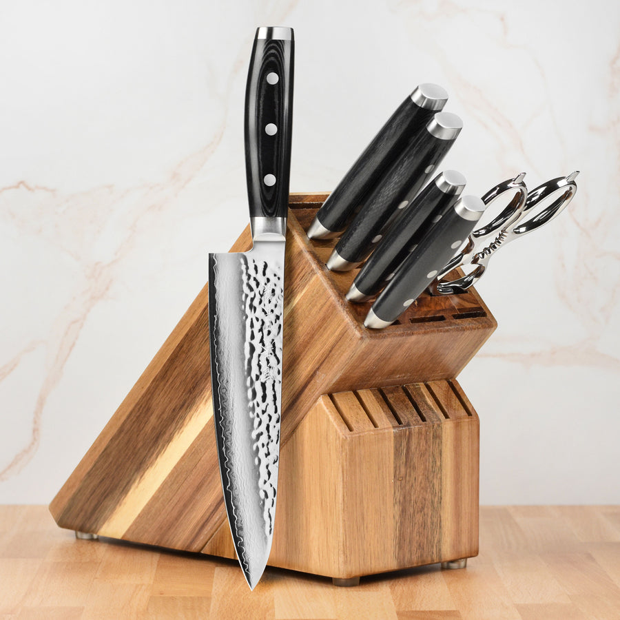  Enso HD Knife Set - Made in Japan - VG10 Hammered Damscus  Japanese Stainless Steel - Cutlery Set with Chef's, Utility & Paring  Knives: Home & Kitchen