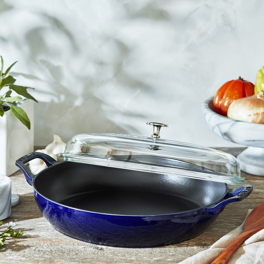 Staub 3.5-quart Sapphire Blue Braiser with Glass Lid