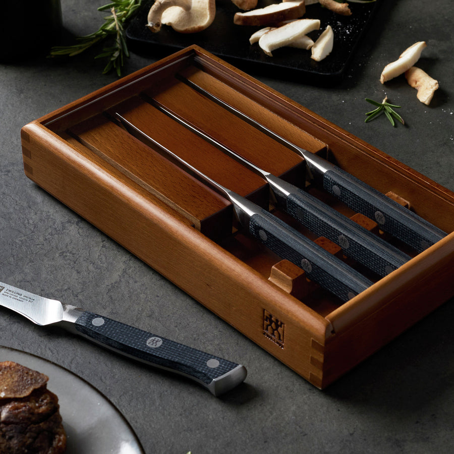 Zwilling Spectrum 4 Piece Steak Knife Set with Wooden Case