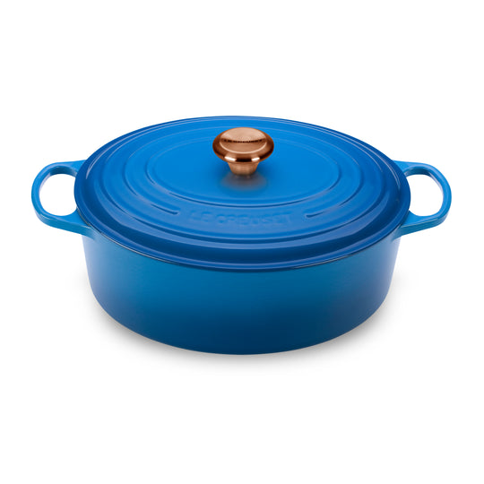 Le Creuset Signature Cast Iron 8-quart Marseille Oval Dutch Oven with Copper Knob