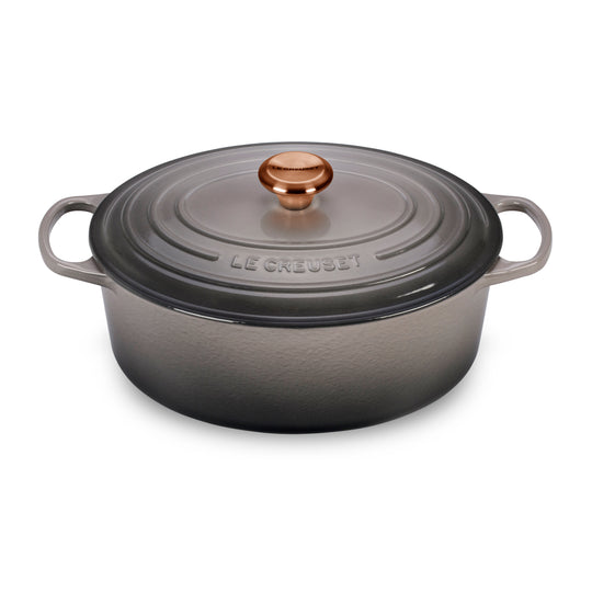 Le Creuset Signature Cast Iron 8-quart Oyster Oval Dutch Oven with Copper Knob