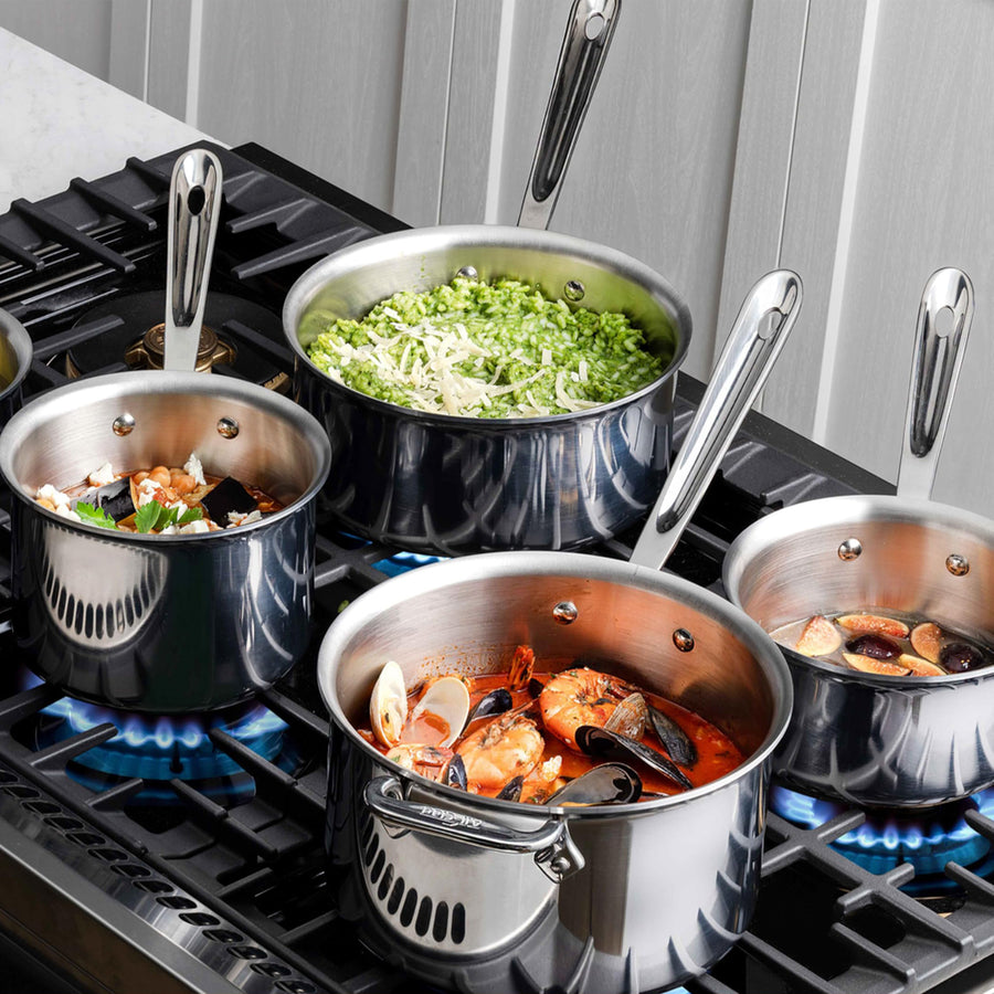 All-Clad d3 Stainless Saucepan - 4-quart – Cutlery and More