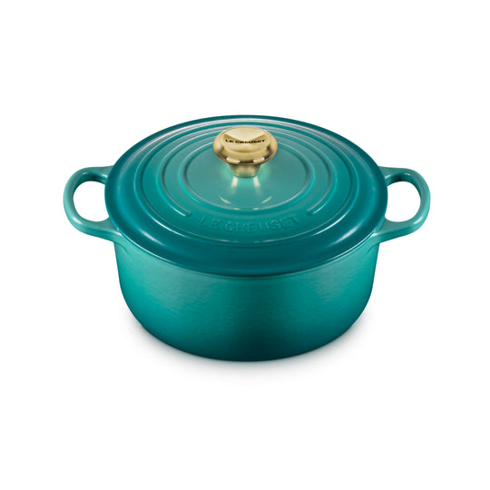 Le Creuset Signature Cast Iron 4.5-quart Bleu Riviera Round Dutch Oven
