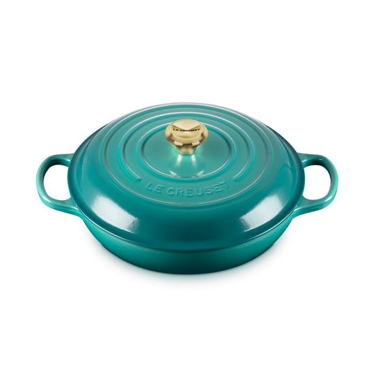 Le Creuset Signature Cast Iron 3.5-quart Bleu Riviera Braiser