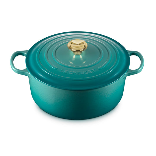 Le Creuset Signature Cast Iron 7.25-quart Bleu Riviera Round Dutch Oven
