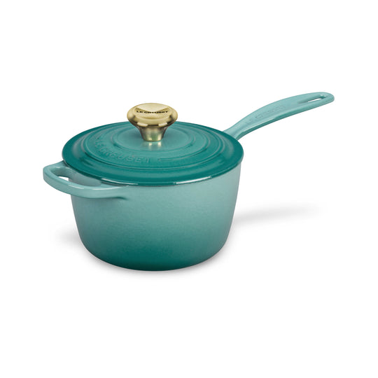Le Creuset Signature Cast Iron 1.75-quart Bleu Riviera Saucepan