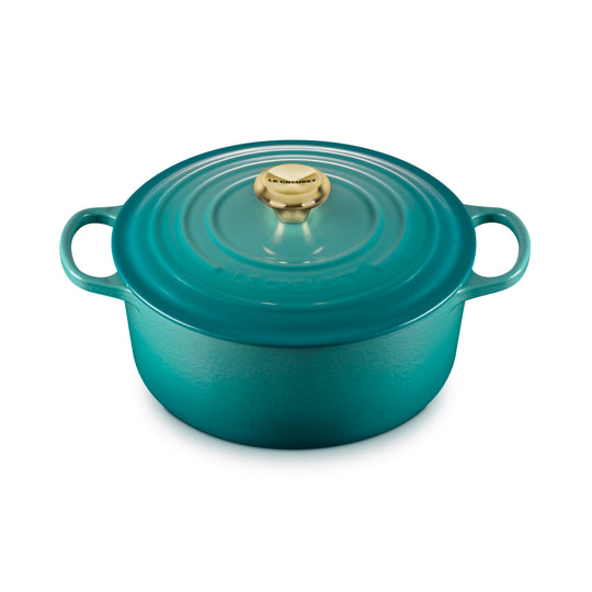 Le Creuset Signature Cast Iron 5.5-quart Bleu Riviera Round Dutch Oven