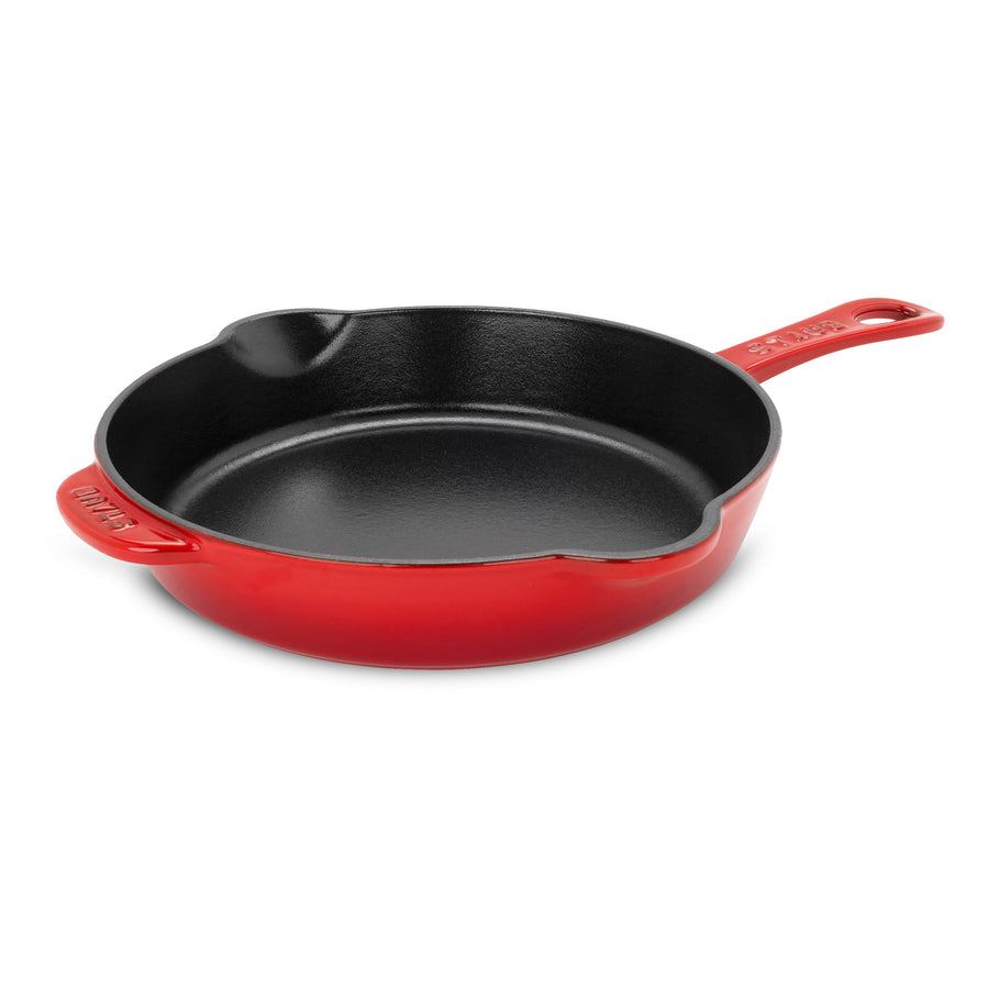 Staub 11" Cherry Red Cast Iron Deep Traditional Skillet